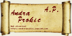 Andra Prokić vizit kartica